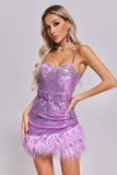 kamames Nithara Fur Sequin Mini Dress