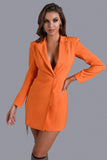 Kamames Elin Crystal Tassel Blazer Dress In Orange