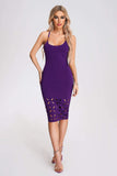 kamames Xiclaly Cutout Halter Midi Dress - Purple