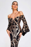 kamames Nerlii Off Shoulder Sequin Maxi Dress