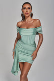 kamames Anita Off Shoulder Satin Corset Mini Dress