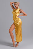 kamames Jojo One Shoulder Satin Maxi Dress