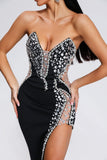 kamames Porsha Diamonate Strapless Maxi Bandage Dress