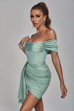 kamames Anita Off Shoulder Satin Corset Mini Dress