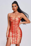 kamames Edwin Strapless Metallic Mini Bandage Dress