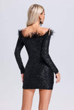 Kamames Wooh Feather Sequin Mini Dress