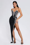 kamames Porsha Diamonate Strapless Maxi Bandage Dress