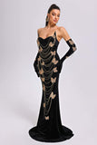 kamames Hermosa Butterfly Velvet Maxi Dress