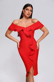 Kamames Mailys Off Shoulder Midi Bandage Dress