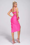 kamames Bellamy Slit Midi Bandage Dress - Pink