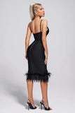 kamames Cayia Feather Midi Bandage Dress