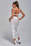 kamames Amalie Cutout Mesh Midi Bandage Dress - White