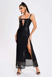 kamames Yenne Sequin Slit Maxi Dress