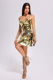 kamames Kimberley Metallic Mirror Mini Dress