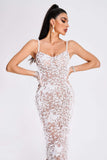 kamames Wenda Feather Sequin Maxi Dress