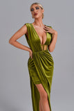 kamames Saffron Velvet Maxi Dress - Green