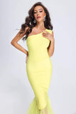 kamames Quisha One Shoulder Midi Bandage Dress