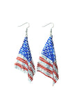 kamames Burgundy American Flag Earrings