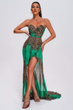 kamames Fenby Leopard Strapless Maxi Dress