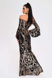 kamames Nerlii Off Shoulder Sequin Maxi Dress