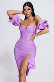 kamames Danez Off Shoulder Midi Bandage Dress