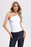 kamames Edith One shoulder Top - White