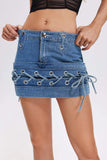 kamames Katherine Lace Up Denim Skirt