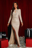 kamames Wesani Sequin Slit Maxi Dress