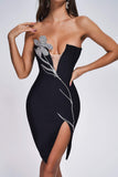 kamames Bristol Diamonate Mini Bandage Dress - Black