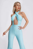 kamames Harlynn Cross Collar Bandage Jumpsuit