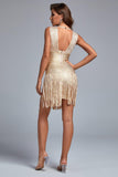 kamames Niaka Metallic Tassel Mini Bandage Dress