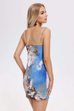 kamames Pag Oil Painting Printed Satin Dress