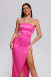 kamames Mignon Satin Slit Midi Dress