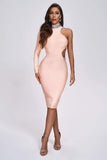 kamames Conry One Shoulder Cutout Midi Bandage Dress