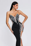 kamames Porsha Diamonate Strapless Maxi Bandage Dress