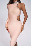 kamames Conry One Shoulder Cutout Midi Bandage Dress