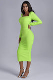 kamames Tumajina Square Neck Midi Bandage Dress