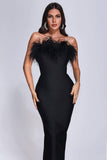 kamames Xuliy Feather Maxi Bandage Dress