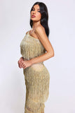 kamames Xiara One Shoulder Tassel Dress