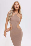 kamames Eartha Cutout Knitted Dress-Beige