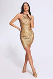 kamames Taaliyah Halterneck Mini Dress - Golden