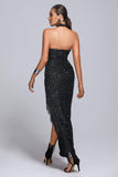 kamames Barnaby Halter Sequin Maxi Dress