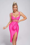 kamames Bellamy Slit Midi Bandage Dress - Pink