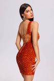 kamames Mandy One Shoulder Sequin Velvet Dress