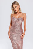 Kamames Lindsay Halter Sequin Midi Dress