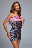 kamames Totte Feather Sequin Mini Dress