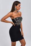 Kamames Liliya Diamonate Corset Mini Bandage Dress