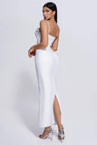 kamames Dalila Satin Corset Midi Dress - White