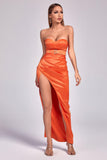 Kamames Laura Satin Slit Maxi Dress