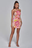 Kamames Amoura Halter Printed Mini Dress